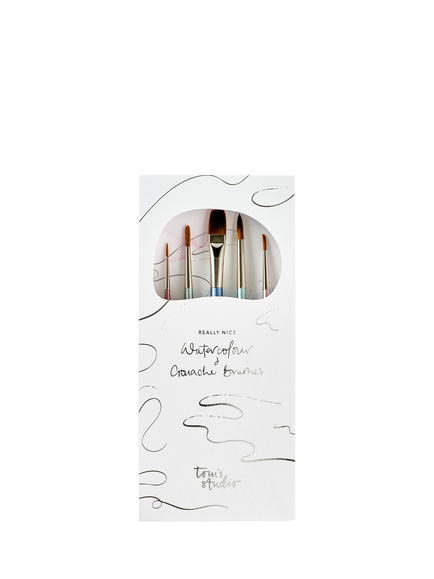 Tom's Studio Paint Brush, Set of 5, Multi