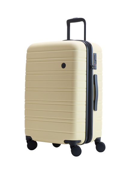 Nerer Stori Medium 65cm Expandable 4-Wheel Suitcase, 63/75L, Lemon