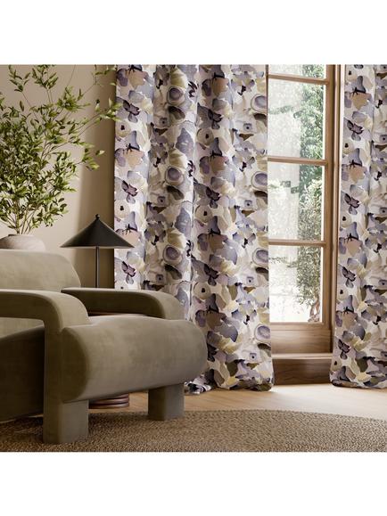 Harlequin Signature Flores Embroidery Furnishing Fabric - view 2, Cassia/Heather/Julip