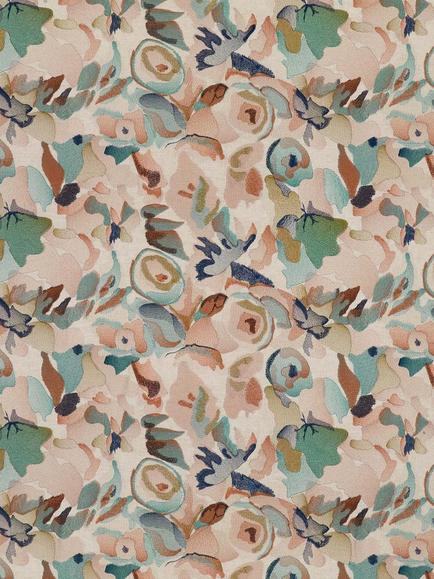 Harlequin Signature Flores Embroidery Furnishing Fabric, Rust/Burgundy/Forest
