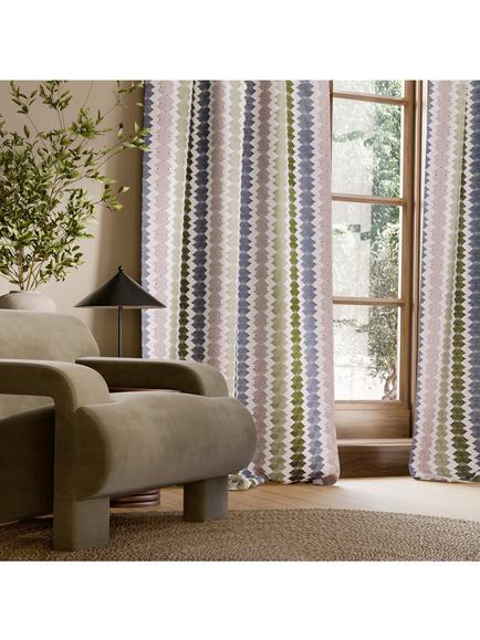 Harlequin Kalimba Furnishing Fabric - view 2, Hthr/Pstno/Olve