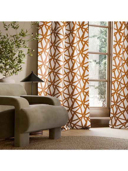 Harlequin Signature Sumi Embroidery Furnishing Fabric - view 2, Terracotta