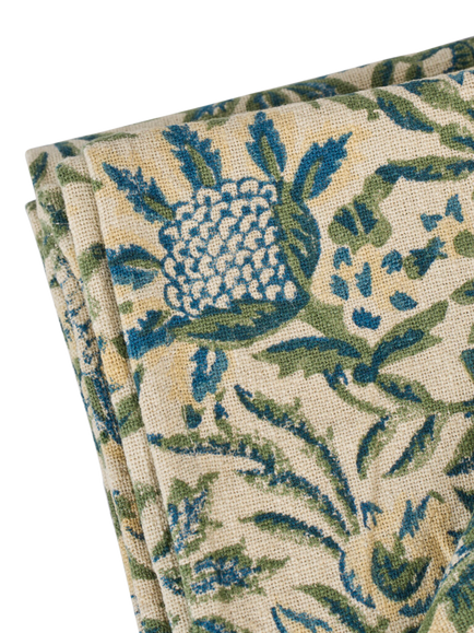 Neptune Sylvie Thistle Cotton Rich Tablecloth, 350 x175cm, Blue/Green - view 2, Blue/Green