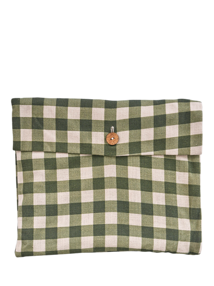 Neptune Cora Gingham Check Cotton Rich Napkins, Set of 4, Natural/Green - view 2, Natural/Green