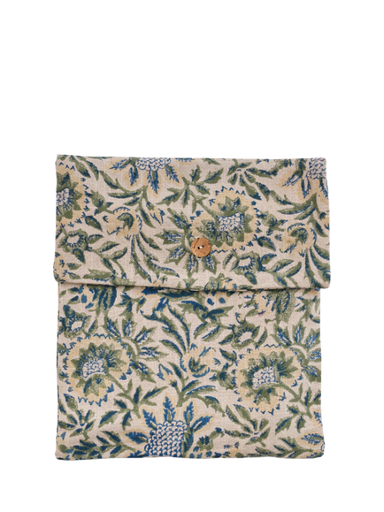 Neptune Sylvie Thistle Cotton Rich Napkins, Set of 4, Blue/Green - view 2, Blue/Green