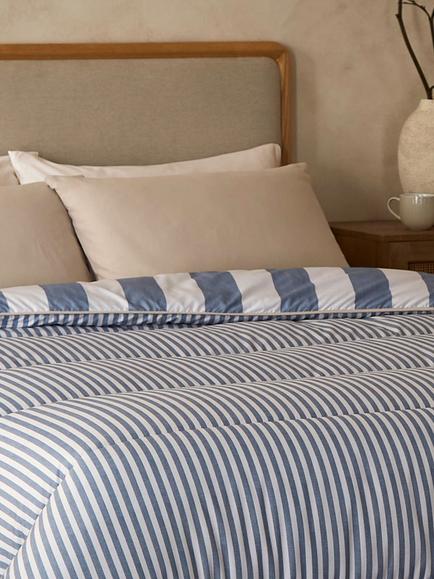 Night Lark Herringbone Stripe Coverless Duvet, 10.5 Tog, Herringbone Stripe