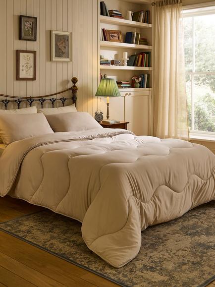 Night Lark Plain Dye Coverless Duvet, 10.5 Tog, Natural Oat, Natural Oat