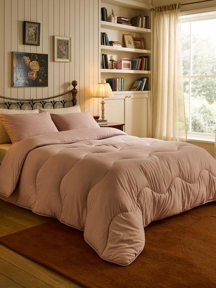 Night Lark Plain Dye Coverless Duvet, 10.5 Tog, Dusky Rose, Dusky Rose