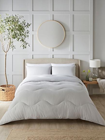 Night Lark Seersucker Coverless Duvet, 10.5 Tog, Nordic Mist Grey, Nordic Mist Grey