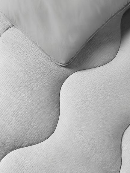 Night Lark Seersucker Coverless Duvet, 10.5 Tog, Nordic Mist Grey - view 2, Nordic Mist Grey
