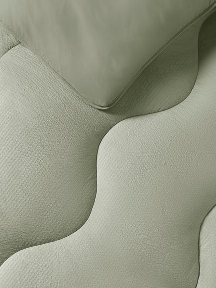 Night Lark Seersucker Coverless Duvet, 4.5 Tog, Olive Green - view 2, Olive Green