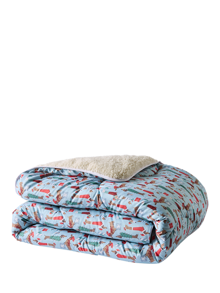 Night Lark Christmas Dog Coverless Duvet, 10.5 Tog, Multi, Multi