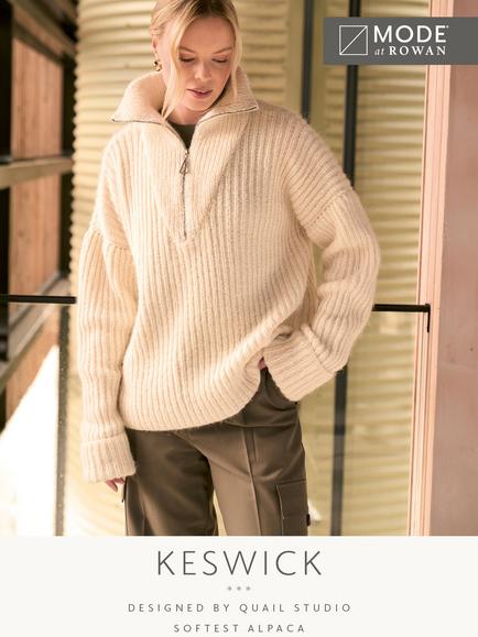 MODE at Rowan Keswick Zip Sweater Knitting Pattern, Multi