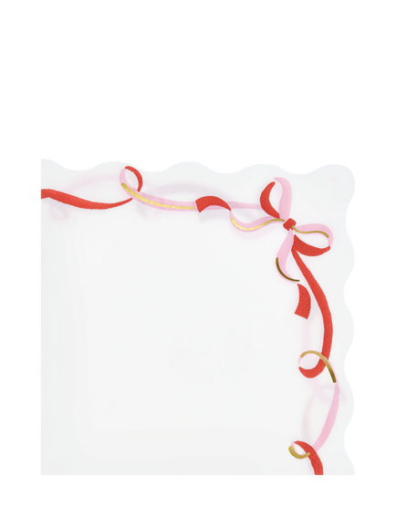 Meri Meri Christmas Bow Napkins, Pack of 16, Multi