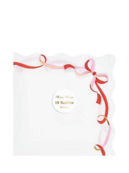 Meri Meri Christmas Bow Napkins, Pack of 16 - view 2, Multi