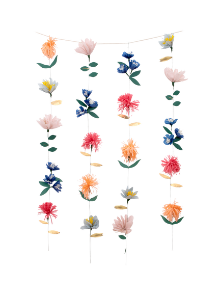 Meri Meri Paper Flower Wall Hanging Decoration, W90cm, Multi