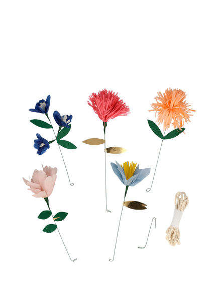 Meri Meri Paper Flower Wall Hanging Decoration, W90cm - view 2, Multi
