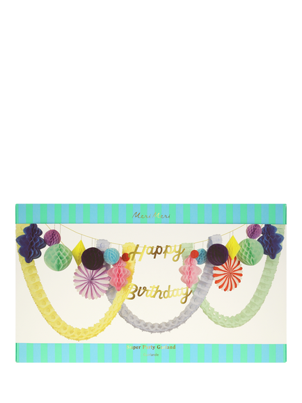 Meri Meri Happy Birthday Honeycomb Garland, L4m, Multi
