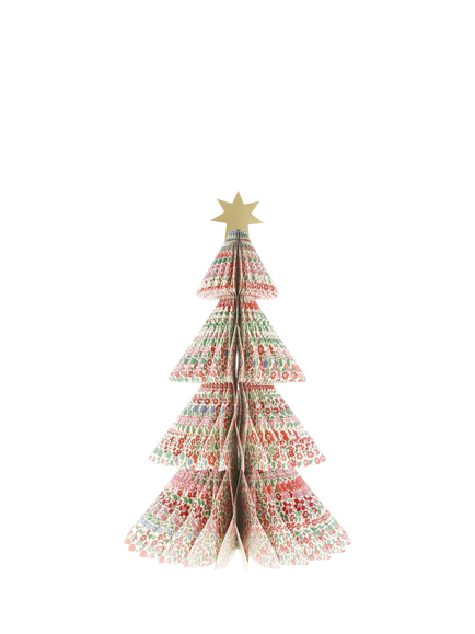 Meri Meri x Liberty Honeycomb Paper Tree Decorations, Set of 3 - view 2, Multi