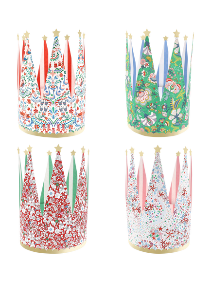 Meri Meri x Liberty Honeycomb Paper Crowns, Set of 8, Multi