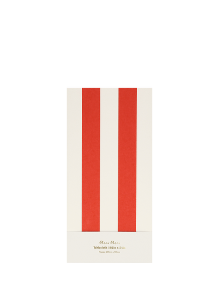 Meri Meri Striped Tablecloth, Red/White - view 2, Multi