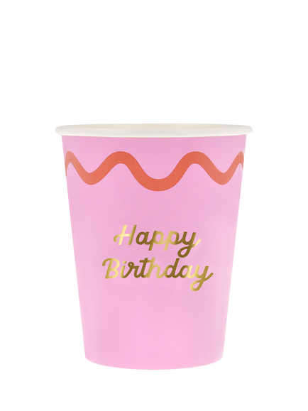 Meri Meri Wiggle Edge Birthday Paper Cups, Pack of 8 - view 2, Multi