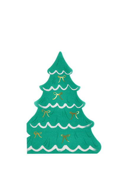 Meri Meri Christmas Trees with Bows Paper Napkins, Pack of 16 - view 2, Multi