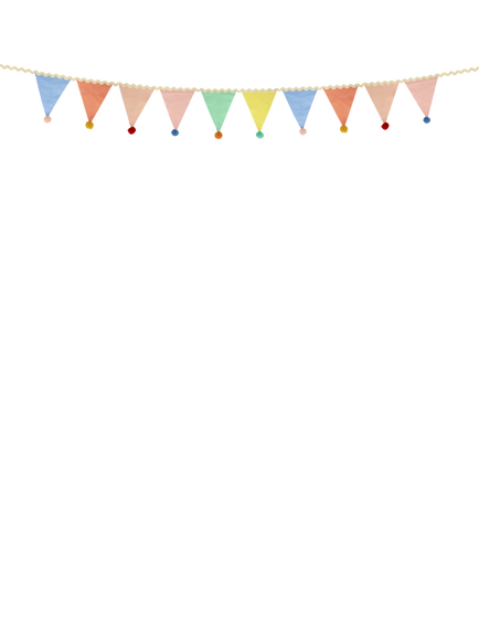 Meri Meri Pom Pom Flag Party Garland, 3m, Multi, Multi