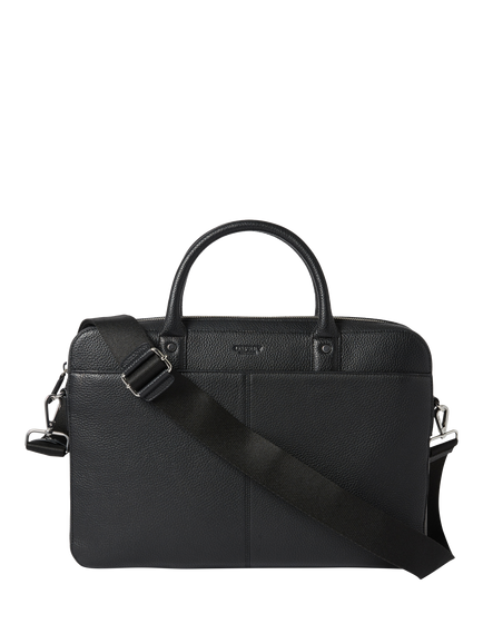 OSPREY LONDON Jacob Leather Laptop Bag, Black