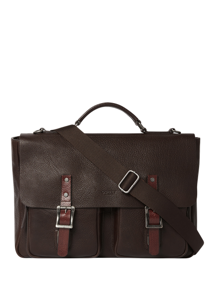 OSPREY LONDON Lorenzo Leather Briefcase, Chocolate, Chocolate