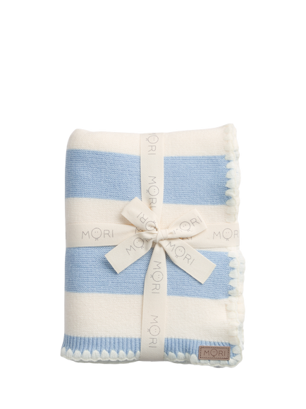 MORI Baby Striped Blanket, Floaty Blue