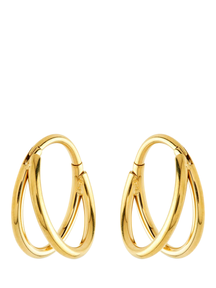 Tish Lyon Double Band Hoop Earrings, Gold