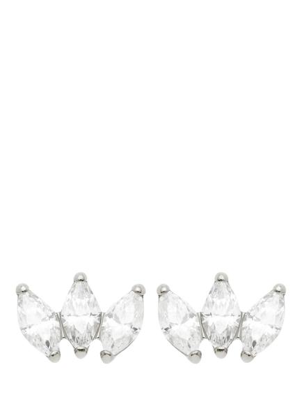Tish Lyon Marquise Crystal Earrings, Silver