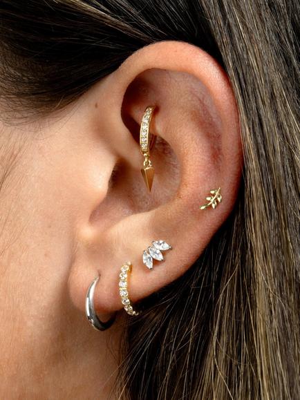 Tish Lyon Marquise Crystal Earrings - view 2, Silver
