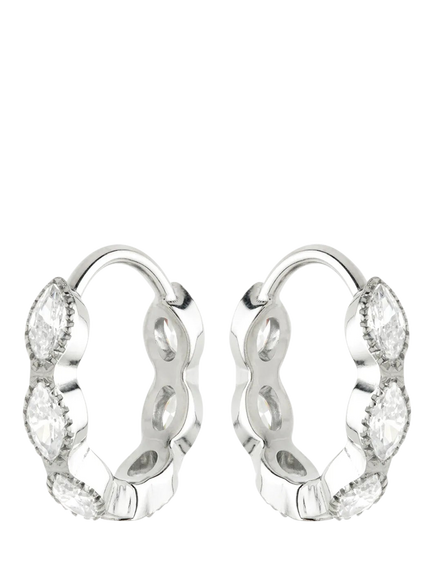 Tish Lyon Marquise Crystal Hoop Earrings, Platinum