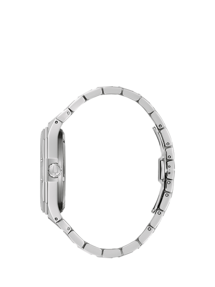 Bulova 96A352 Men's Prestige Automatic Round Bracelet Strap Watch, Silver - view 2, Silver Tone