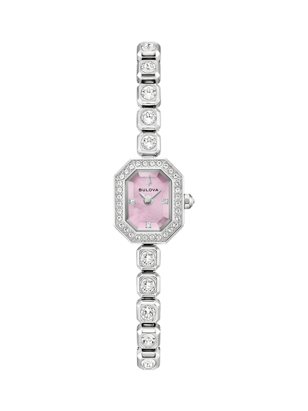 Bulova 96X168 Women's 15mm Rectangular Bracelet Strap Watch, Silver, Silver Tone