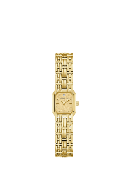 Bulova 97P184 Women's Rectangular Bracelet Strap Watch, Gold, Gold Tone