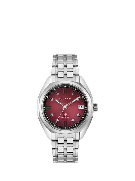 Bulova 96B401 Men's 1973 Jet Star F Round Bracelet Strap Watch, Silver, Silver Tone