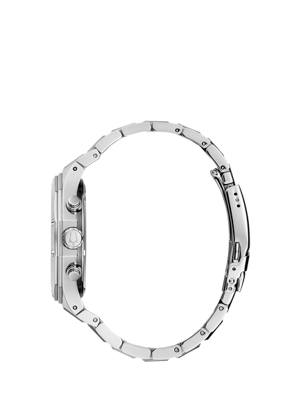 Bulova 96B410 Men's Classic 44mm Round Bracelet Strap Watch, Silver - view 2, Silver