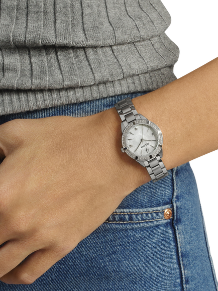 Bulova 96R253 Women's Sutton Round Bracelet Strap Watch, Silver - view 2, Silver