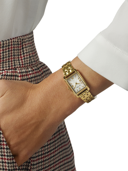 Bulova 97L177 Women's Rectangular Bracelet Strap Watch, Gold - view 2, Gold