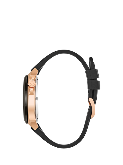 Bulova 98A177 Men's Classic Automatic Round Silicone Strap Watch, Rose Gold - view 2, Rose Gold Tone