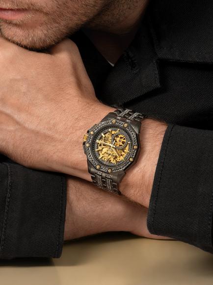 Bulova 98A293 Men's Crystal Octava Round Bracelet Strap Watch, Black - view 2, Black