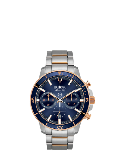 Bulova 98B301 Men's Marine Star Collection Bracelet Strap Watch, Two Tone, Two Tone