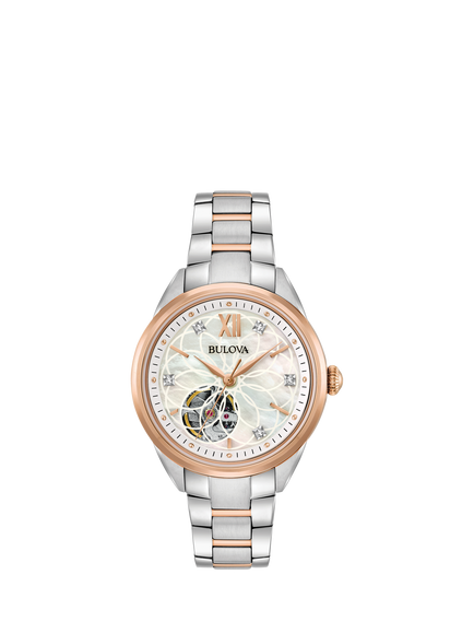 Bulova 98P170 Women's Classic Collection Mother of Pearl Bracelet Strap Watch, Rose Gold, Rose Gold Tone