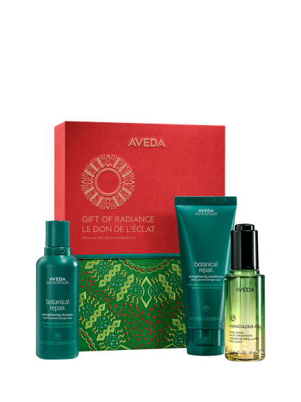 Aveda Gift Of Radiance Botanical Repair & Miraculous Oil Holiday Haircare Gift Set, Clear