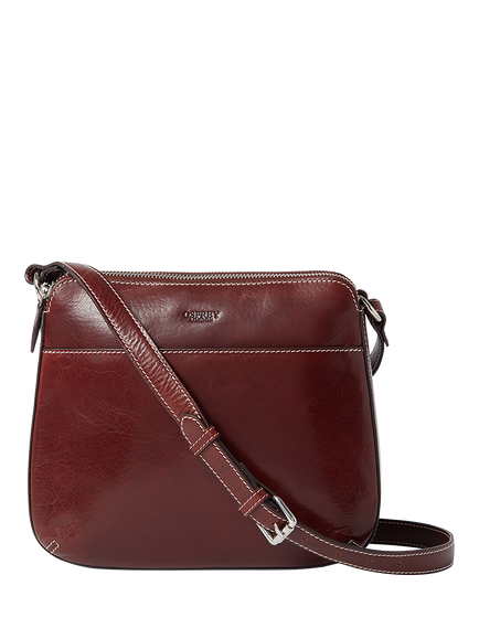 OSPREY LONDON Buckley Leather Crossbody Bag, Chestnut, Chestnut