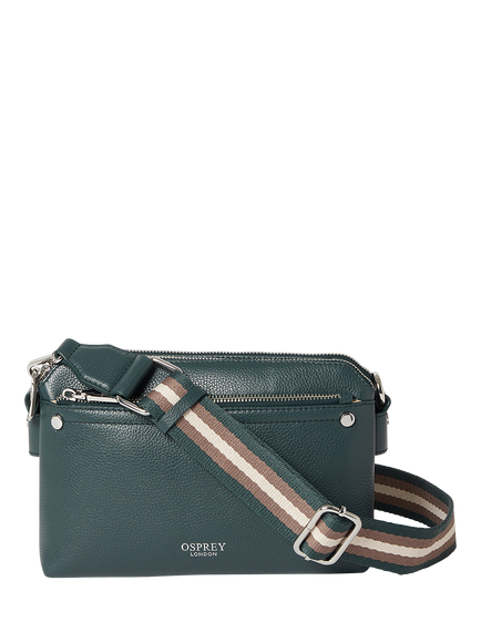 OSPREY LONDON Stella Leather Crossbody Bag, Forest, Forest