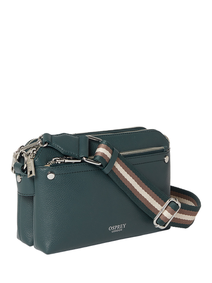 OSPREY LONDON Stella Leather Crossbody Bag, Forest - view 2, Forest